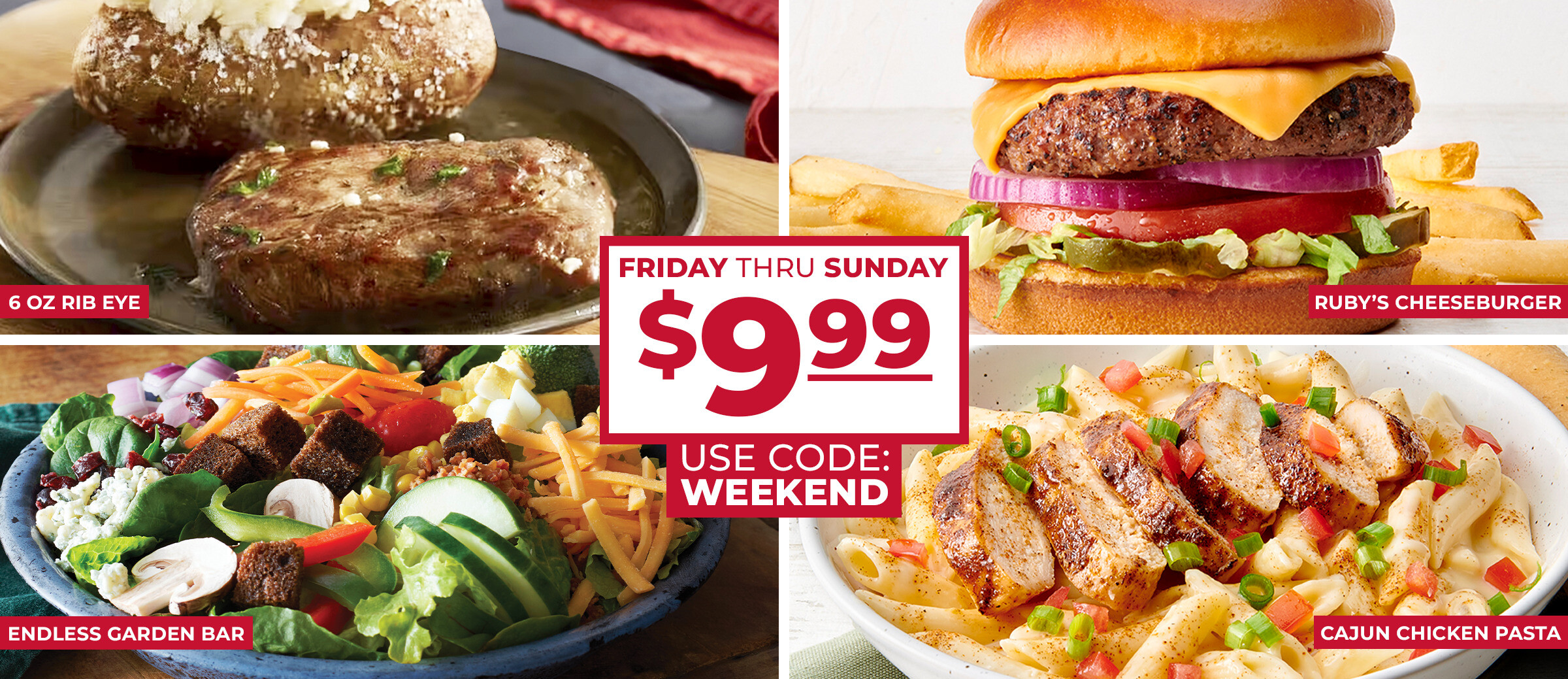 $9.99 Weekend Deals with code WEEKEND - Ruby Tuesday