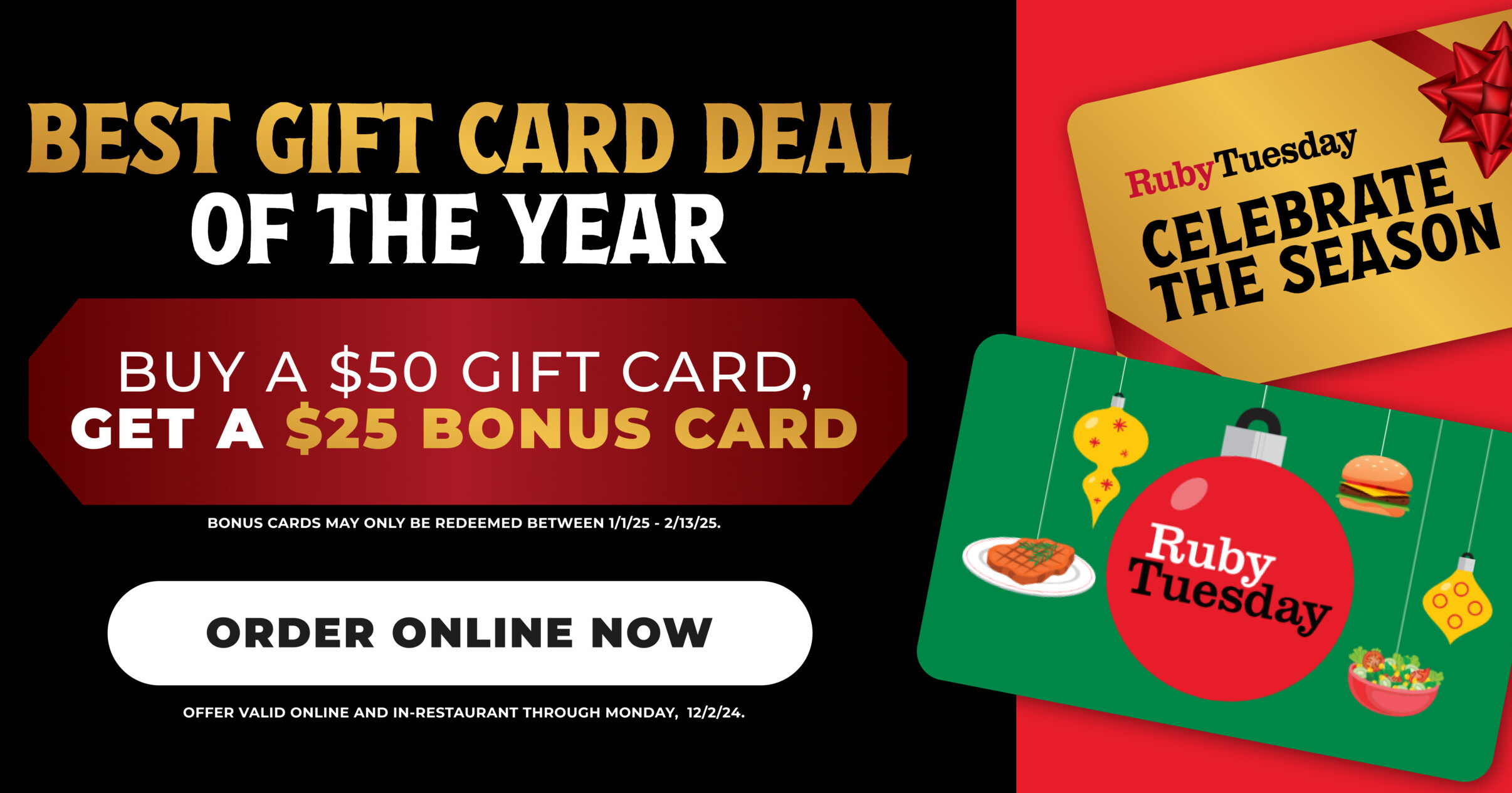 Cyber Monday Made Delicious: Ruby Tuesday’s Gift Card Specials